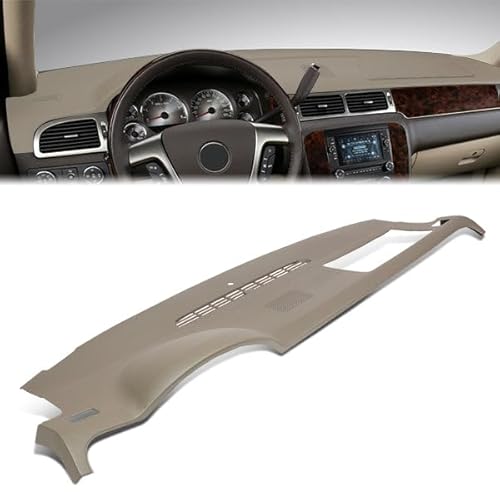Dashboard Cover ABS Dash Cover Mat Pad Compatible with 07-14 Chevy Tahoe Suburban Silverado GMC Sierra Yukon/XL, Beige