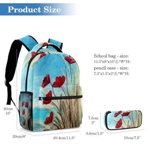 Sac à dos avec trousse d'étudiant grand format cartable multicolore #03