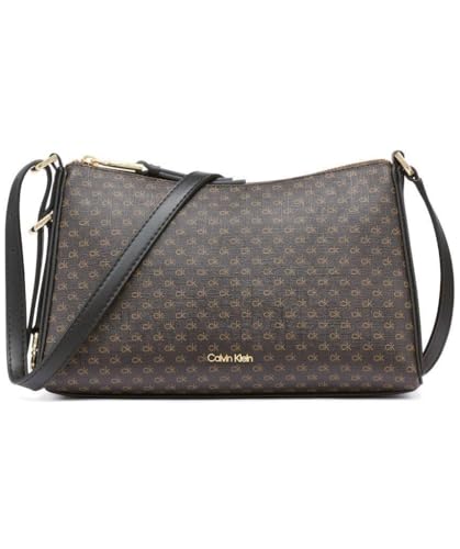 Calvin Klein Mandy Top Zip Crossbody, Brown/Khaki/Black, One Size - image 1