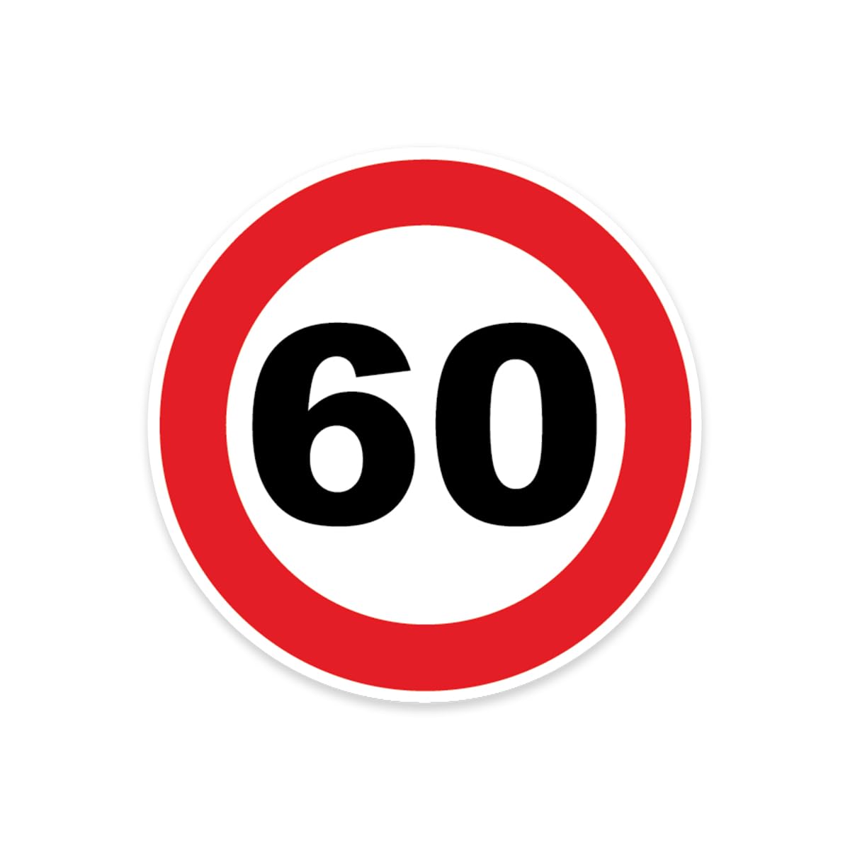 Autocollant Sticker Limitation De Vitesse Autocars Cercle Rouge - Tracteur Poids Lourds Disque Limitation Vitesse Camion 60 KM/H Adhésif - 20 Cm Diamètre