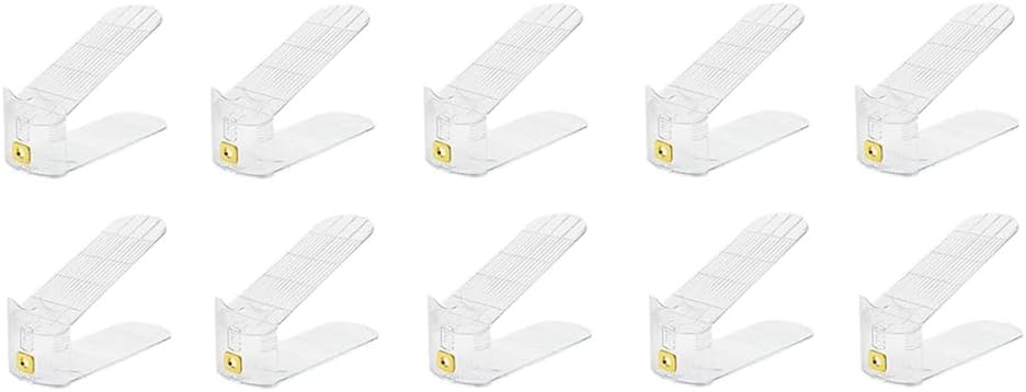 Shoe Riser Shoe Slot, Shoe Slots Organizer, Adjustable Stackers, 10 Pack Shoe Space Savers, Shoe Storage Holder for Closet