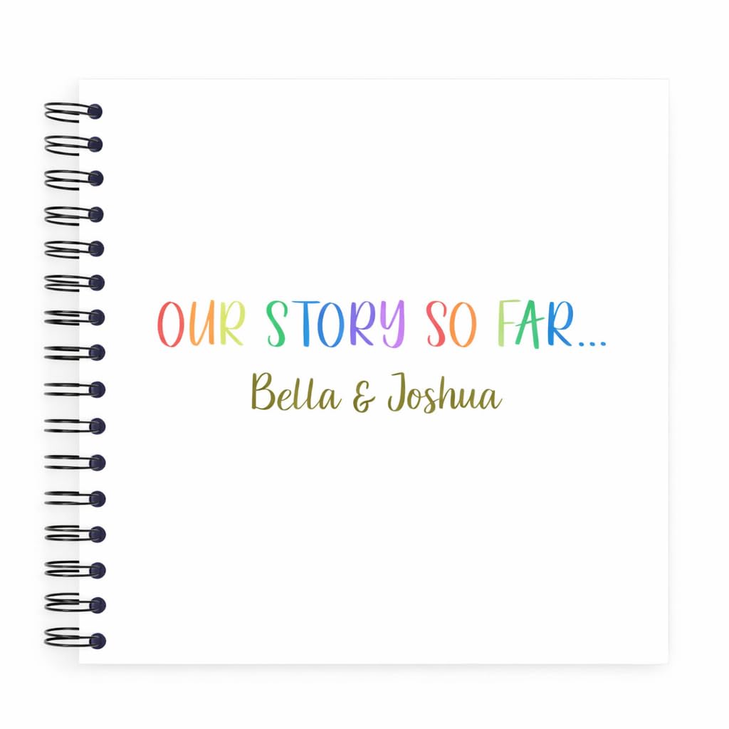 Doodledah Personalised Our Story So Far... A5/A4/A3/Square Scrapbook, Photo Album, Guest Book, Memory Book, Gift (XL Square (White Pages))