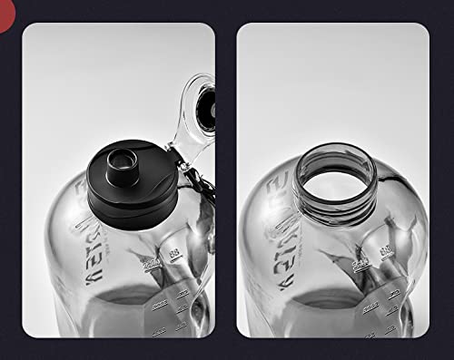 wolpin Gym Sports Gallon Water Bottle (1.7 Litres) for Office, School, Gym Sipper Bottle for Adults Leakproof Durable BPA-Free Non-Toxic Gallon Bottles For Men & Women Boys & Girls, Black