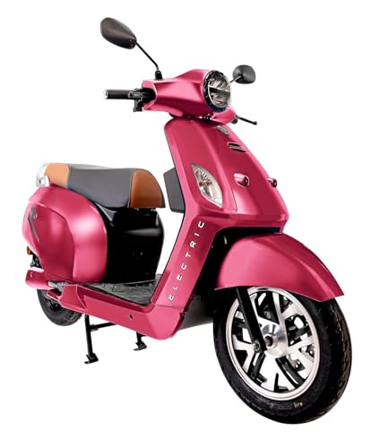 Image of eblu India's 1st Family e Scooter - Feo - Typical Driving Range 110km per charge - Top speed 60 kmph, Xtra - LEG ROOM | COMFORT | SAFETY | STABILITY (Wine Red)