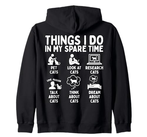 Things I Do In My Spare Time Cat Lover Pet Sudadera con Capucha