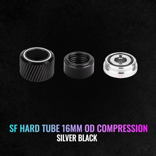 Image of Thermaltake Pacific SF Hard Tube 16mm OD Compression Silver Black /DIY LCS /Fittings CL-W389-CA16BL-A