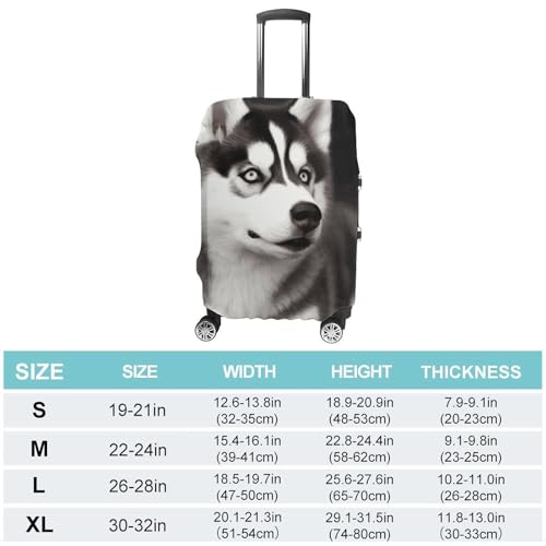 Cute Husky Dog Luggage Cover, Washable Elastic Suitcase Cover Protector Fit 18-32 Inch Luggage2