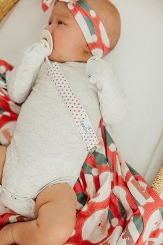 Image of Copper Pearl 3-Pack Pacifier Holders: Premium Knit Binky Clips for Baby Girls and Boys - Stylish Stainless Steel Design for Secure No-Drop Attachment - Gingerbread