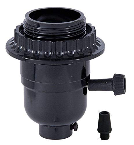 EFINEHOME Replacement 2 Pack E26 E27 Phenolic 3 Way Turn Knob Medium Base Light Socket Thread and Ring 1/8 IP Thread Cap Edison Retro Pendant Lamp Holder