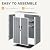 DWVO Outdoor Tall Storage Shed 60 Cuft with 2 Shelves, 5X3FT Vertical Tool Shed with Floor & Lockable Doors, Sturdy Double-Wall Plastic Cabinet for Garbage Cans and Garden Storage