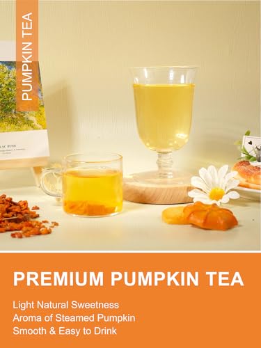 Image of TeeLux Pumpkin Tea, Dried Pumpkin Cubes for Tea, Baking & Cooking, 16oz | Natural Pumpkin Chunks with Lightly Sweet Taste & Pumpkin Aroma, Caffeine Free, Versatile for Cooking & Recipes