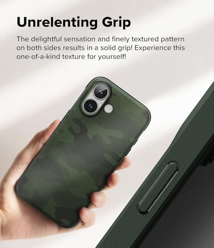 Image of Ringke Onyx Compatible with iPhone 16 Plus Case Cover Rugged Flexible Durable Anti-Slip TPU Protection Shockproof iPhone 16 Plus Back Cover - Camo Green