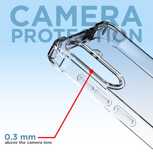 Image of Amazon Basics Back Cover for Samsung Galaxy A55 5G PC + TPU Clear Transparent Raised Edges Shockproof Protective Phone Bumper Case(Transparent)