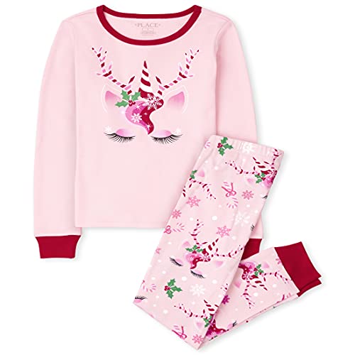 The Children's Place,Girls Mommy and Me Christmas Unicorn Snug Fit Cotton Pajamas,Cameo,12
