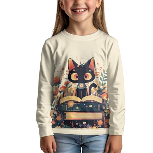 Girls Shirts Graphic Casual Long Sleeve Crew Neck T Shirts Tee Tops Comfort Soft Clothing