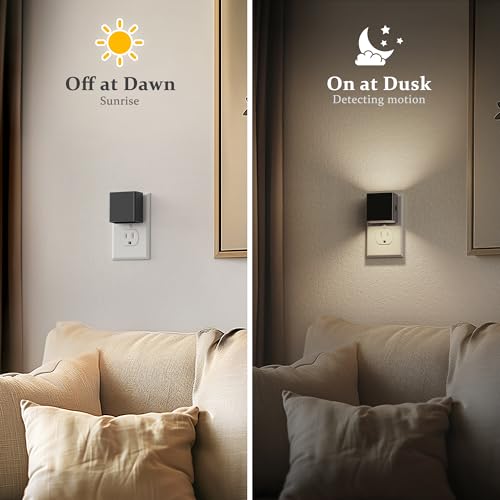 Image of JandCase Night Light, Automatic Night Lights Plug into Wall, 2 Pack Modern Night Lights with Auto Light Sensor, 5000K Brightness Adjustable Nightlight for Kids Bathroom Hallway Kitchen Bedroom Decor