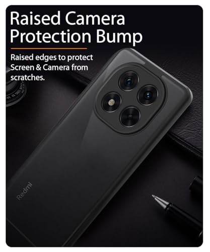 Image of WOW IMAGINE Translucent Hybrid Back Case Cover for Redmi Note 14 Pro 5G | Poco X7 5G Smoked Matte Back | Shock Proof 360 Degree Protection | Protective Hard Case - Matte Black