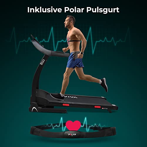 AsVIVA T16 BT Cardio Loopband, hoogwaardige hometrainer, instelbare helling tot 15%, 6-zone dempingstechnologie, 3,5 pk elektromotor, conditietraining, maximale gewichtsbelasting 120 kg - Afbeelding 8