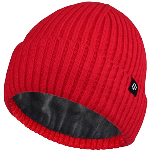 HASAGEI Strickmütze Damen Beanie Herren Damen Mütze Dicke Fleece Mütze Thermal Atmungsaktivem Unisex Cuffed Beanie Mütze Herren Weich Strickmütze Herbst Winter Stretch...