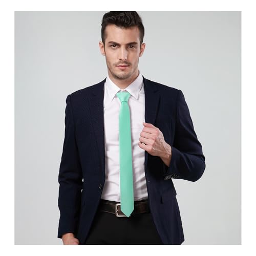 Image of Landisun Black Tie Men Women Solid Skinny Ties Slim Ties Satin Tie