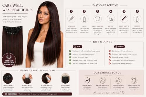 Image of Salon-Grade Maroon Highlights Straight Clip-in Extensions - 6PCS Synthetic Hair Volumizer with 13 Secure Clips for Instant Volume & Realistic Blend