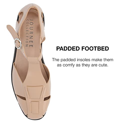 Journee Collection Womens Azzaria Faux Leather Cut Out Ankle Strap4