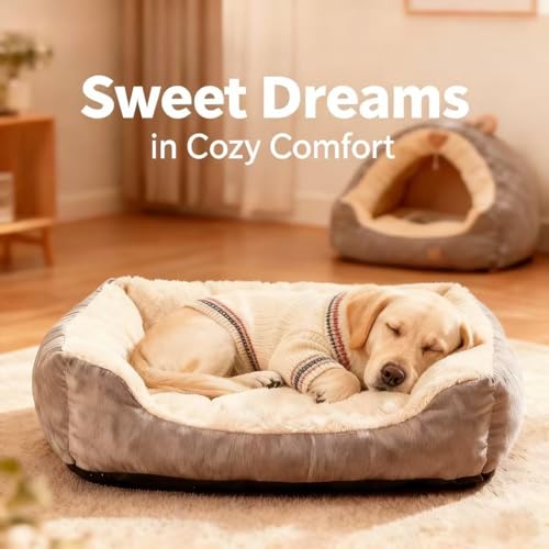 Image of Small /Medium Dog Sweater, Warm Dog Winter Coat w /Sleeves, Comfortable High Neck & Leash Hole, Premium Dog Clothes for Labrador-Best for Holidays, Daily Walks XL White