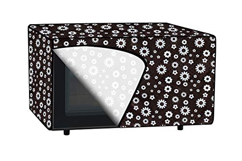 Image of The Furnishing Tree PVC Waterproof Microwave Oven Cover compatible for 30 L Convection 30FRC2 Floral Pattern White