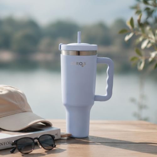 Image of ZeroB H2OHH Tumbler with Purifier | 1 Litre SS304 Tumbler | Removes 99.9% Bacteria & Viruses | Eco-Friendly | Travel, Gym, Office, College | 2 Extra Filter Pads, 2 Straws Included. (BLUE)