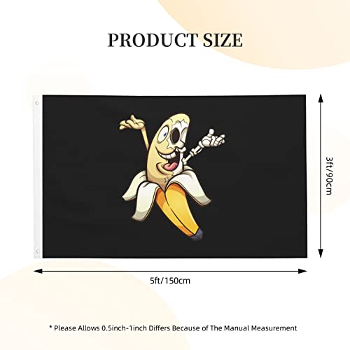 Imeegien Cartoon Skeleton Banana Flags 3X5 Ft Outdoor Banner Double-Sided Print Flag Yard Decoration Flag Non-Fading 3By5 Flags #TOP7