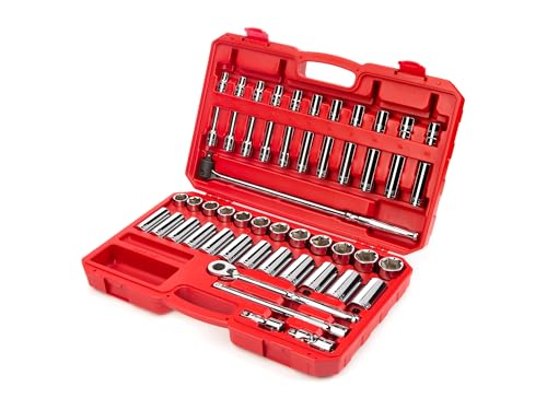 Image of TEKTON 1 /2 Inch Drive 6-Point Socket Ratchet Set, 51-Piece | SKT25201