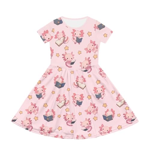 Image of Short Sleeve Dress for Girls with Pockets Cute Toddler Girl Clothes Summer 2-12