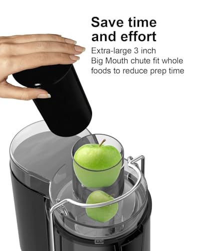 SiFENE Juicer Machines, Big Mouth Large 3” Feed Chute for Whole Fruits and Vegetables, Centrifugal Extractor, Easy to Clean, Non-BPA, Gray - Thumbnail 2