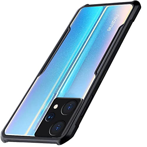 Image of A rtistque Clear Hard Transparent Acrylic Armor Anti-Drop Shockproof TPU Edge Back Cover Case for Realme 9 Pro Plus 5G / Realme 9 4G- Black