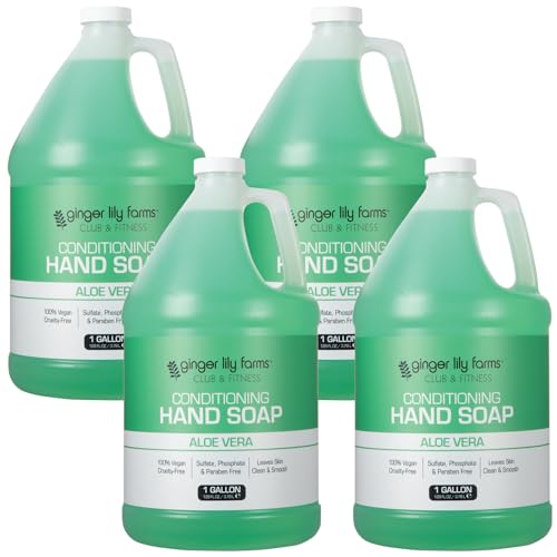 Ginger Lily Farms Club &amp; Fitness Hand Soap, 128oz/4pk, Aloe Vera