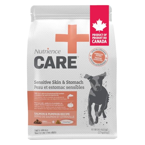 Nutrience Care Sensitive Skin & Stomach Hypoallergenic Adult Dog Food, 2.27 kg (5 lb), Salmon & Pumpkin, Grain & Gluten Free, Fresh Canadian Protein, Dry Dog Food, Nourriture Pour  image 2