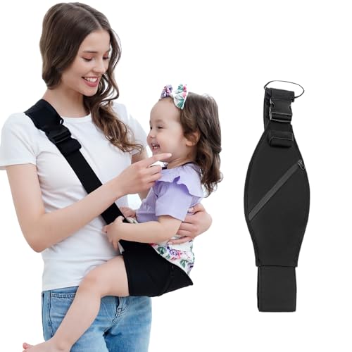 Hogvinnatil Mochila portabebés transpirable para la cadera y el hombro - Ligero, portátil de 4,5 a 22,7 kg, multifuncional, para niños y niñas, padres ocupados