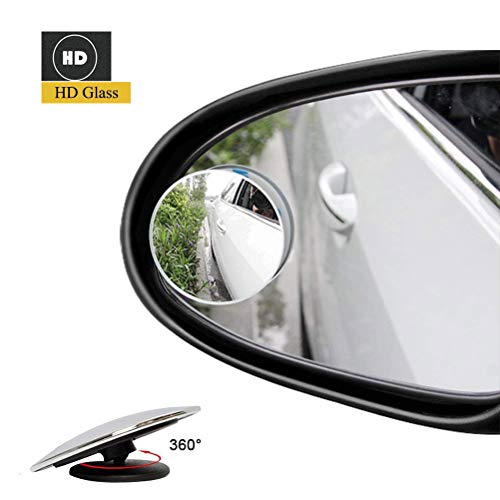 Espejos para puntos ciegos - CLKJCAR Espejo retrovisor convexo, giratorio, giratorio, sin marco, giratorio, de 360 °, - Espejo lateral duradero, punto ciego