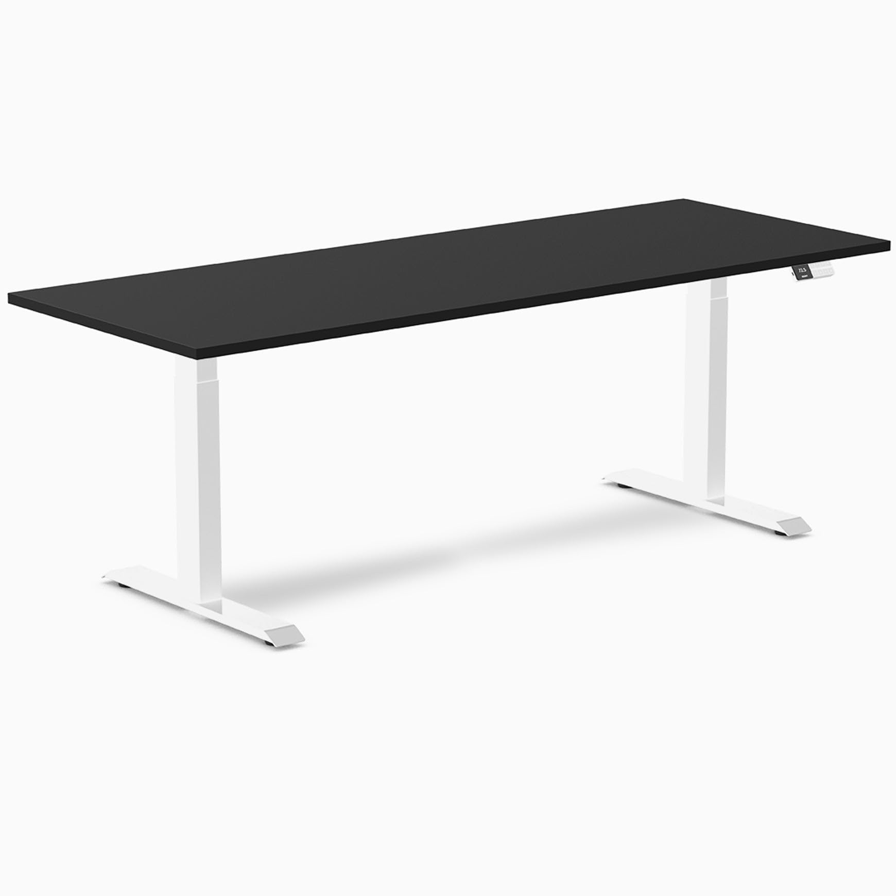 Desky Dual Laminate Sit Stand Desk Black 78.7" White