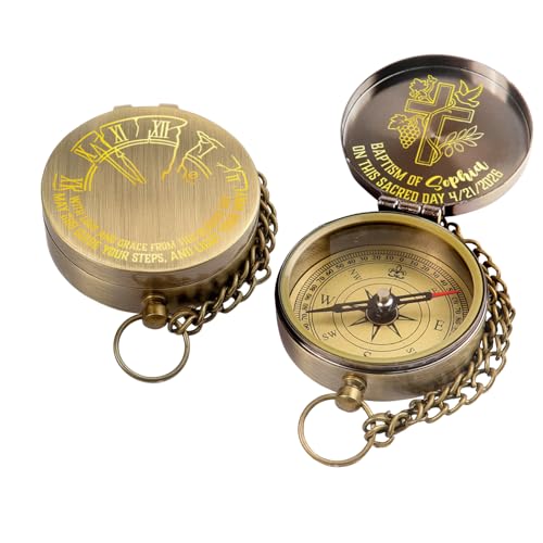 Brújula personalizada de latón 2 pulgadas grabada miniatura 1