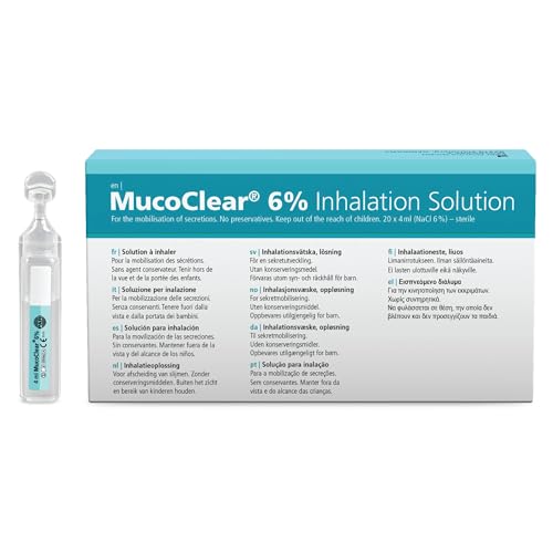 PARI MucoClear 6% Inhalation Solution – Pack of 20 – Mucus Relief & Easy Expectoration from Sinuses & Lungs – Sterile, Preservative Free – Suitable for All Ages