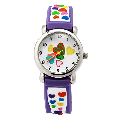Reloj de Eleoption para niños, resistente al agua, diseño con dibujos, correa de silicona, respetuoso con el medio ambiente