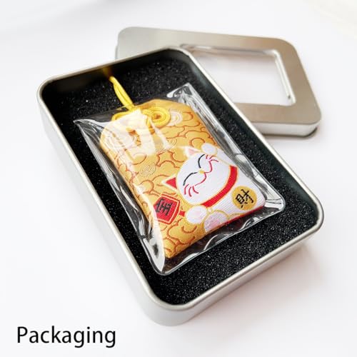 Image of Handmade Traditional Japanese Omamori Blessing Lucky Amulet for Good Wealth /Lucky Cat /Maneki Neko Hanging Fortune Bag Gifts for Women Men