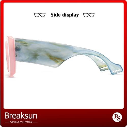 Image of Breaksun Thick Frame Blue Light Glasses for Women Men Fashion Oversized Square Computer Gaming Eyeglasses