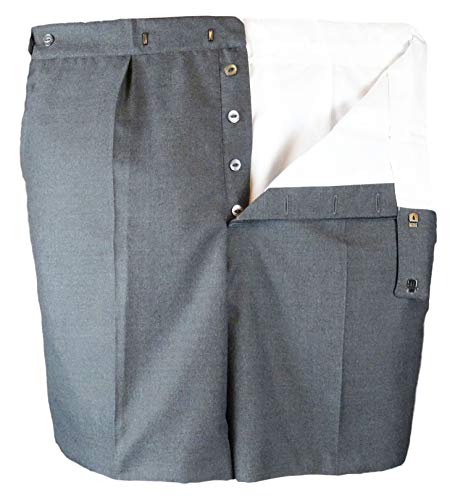 Pantalon court gris en laine peignée style classique uniforme scolaire garçon