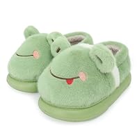 TXJ Sports Toddler Slippers Plush Warm House Slippers Anti-Skid House Shoes Indoor Outdoor for Boys Girls Kids