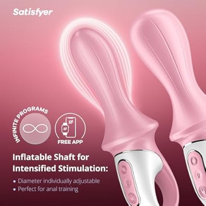 Satisfyer Air Pump Booty 5 vibrador anal para hombres y mujeres | Controlable mediante app | Juguete sexual hinchable | Material agradable a la piel | Juguete sexual recargable
