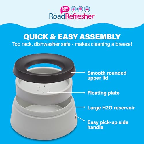 Road Refresher Non Spill Water Bowl Grey Small