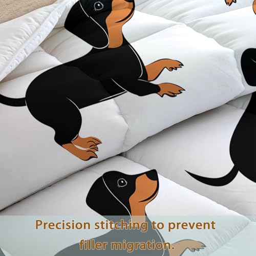 Edredón de perros salchicha de 180 x 200 cm sin funda y lavable para todo el año 7