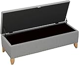 Aufbewahrungshocker, rechteckiger Aufbewahrungs-Fußhocker, Stoff-Fußhocker mit Beinen aus echtem Holz, Tür, Flur, Wechselschuhhocker, Stoffladen-Aufbewahrungsbank